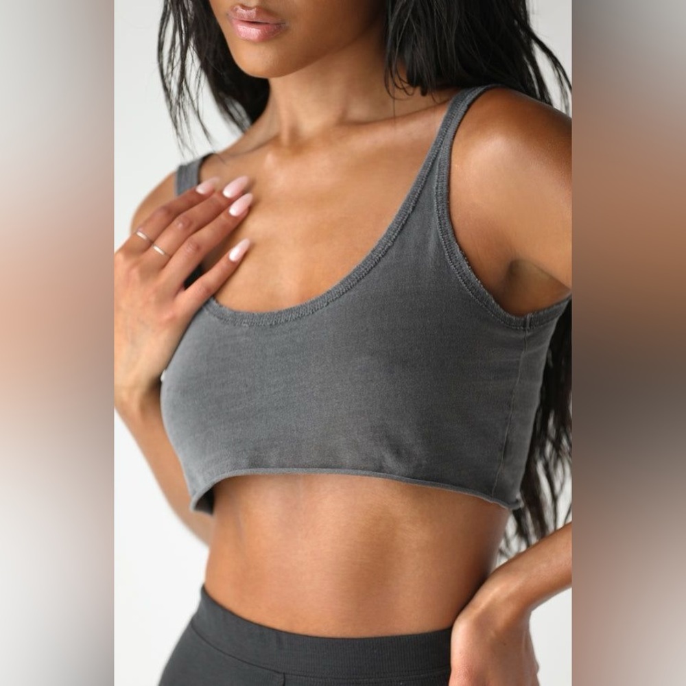 Joah Brown Gray Crop Top